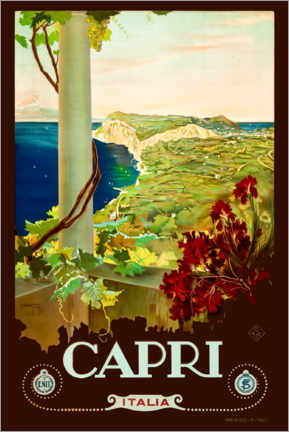 Poster  Tourism Poster, Capri, 1920 - Mario Borgoni