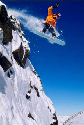 Poster  Snowboarding in Little Cottonwood Canyon, Wasatch Mountains, Utah - Jones &amp; Shimlock