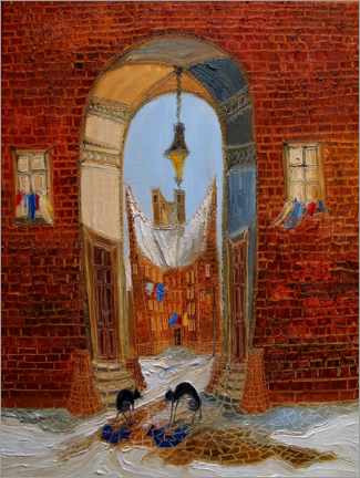 Plakat Tuscan Street with Cats