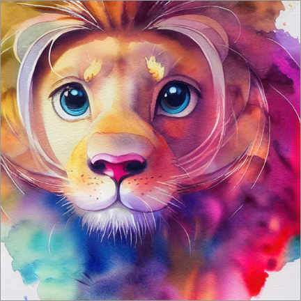 Poster Regenbogen Löwe