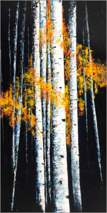 Póster Filigree Birch Trunks