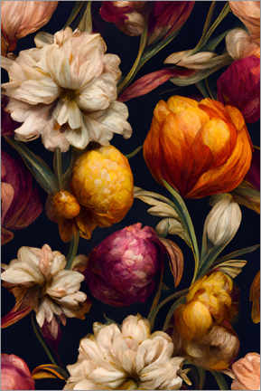 Poster Romantische Blumen