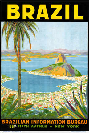 Póster  Brazil - Advertising Travel Poster for Brazil (1945)