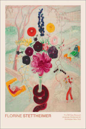 Aluminium print  Birthday Bouquet (Flowers with Snake), 1932 - Florine Stettheimer