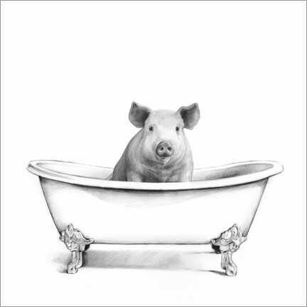 Acrylic print  Pig in the Tub - Victoria Borges