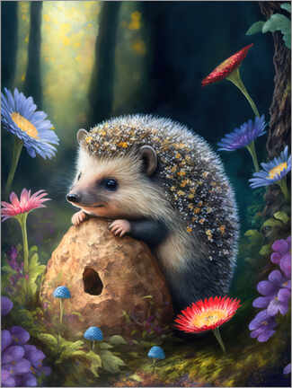 Póster Curious Hedgehog