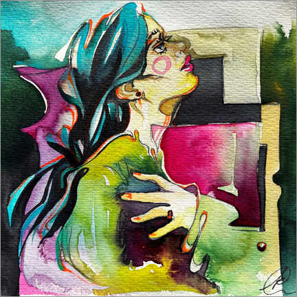 Poster Aquarellporträt I