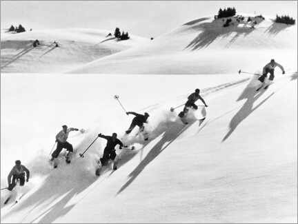 Plakat Six Skiers on the Downhill Run