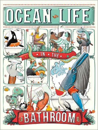 Poster  Ocean Life in the Bathroom - Wyatt9