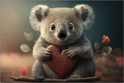 Póster  Koala with a Heart - Michael artefacti
