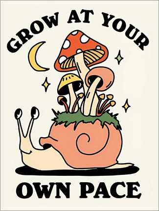 Selvklebende plakat  Grow at your own pace - KinderPlanetCompany