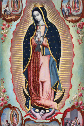 Plakat The Virgin of Guadalupe with the Four Apparitions