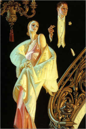 Alubild  Paar in Abendkleidung - Joseph Christian Leyendecker
