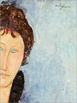 Wandbild  Frau mit blauen Augen (Detail) - Amedeo Modigliani