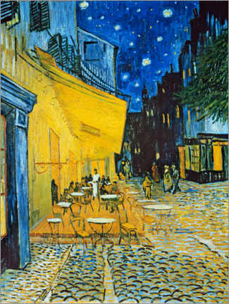 Print på aluminium Cafeterrasse om aftenen - Vincent van Gogh