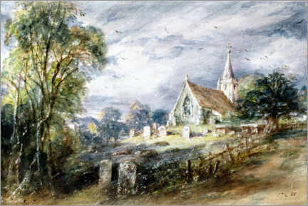 Tableau  Église de Stoke Poges - John Constable