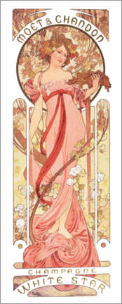 Stampa su alluminio  Moet &amp; Chandon, White Star - Alfons Mucha