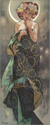 Poster The Moon and the Stars - The Moon I - Alfons Mucha