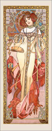 Stampa su alluminio  Le quattro stagioni - Autunno - Alfons Mucha