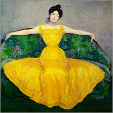 Tableau en plexi-alu  Dame en robe jaune - Maximilian Kurzweil