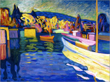 Poster  Paesaggio autunnale con barche - Wassily Kandinsky