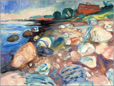 Wall print  Shore with Red House - Edvard Munch