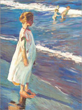 Print Meisje op het strand - Joaquín Sorolla y Bastida