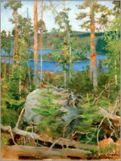 Canvastavla  Landscape at Lake Jamajärvi - Akseli Gallen-Kallela