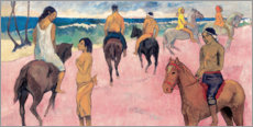 Print på træ  Rider on Beach - Paul Gauguin