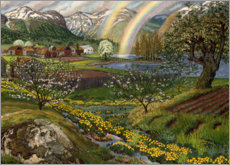 Wall print  Buttercups and rainbow - Nikolai Astrup