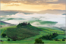 Poster Morning mist in Tuscany
