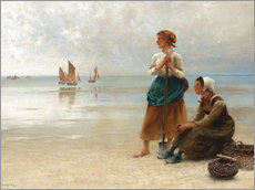 Print  Women Gathering Oysters - August Hagborg