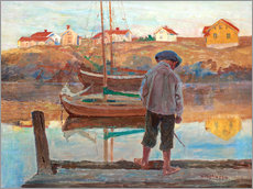 Print  Boy fishing - Carl Wilhelm Wilhelmson