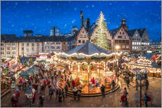 Veggbilde Christmas market on the Römerberg, Frankfurt, Hesse, Germany - Jan Christopher Becke