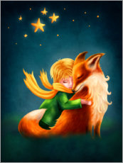 Lærredsbillede  The Little Prince hugs the Fox - Elena Schweitzer