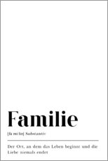 Poster Définition de famille (allemand)