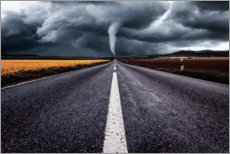 Wandbild Eine Straße führt in Richtung Tornado - Oliver Henze