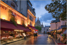 Poster Street scene in Montmartre, Paris