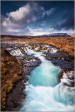 Poster Bruarfoss Wasserfall auf Island
