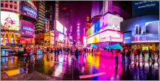 Tableau en verre acrylique  Times Square après la pluie, New York - Haussmann Visuals