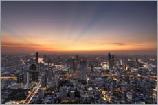 Poster Bangkok Skyline im Sonnenuntergang