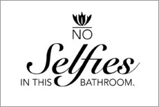 Wall print  No selfies in this bathroom - Typobox