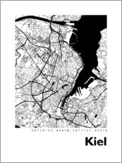 Poster Stadtplan von Kiel