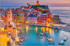 Poster Vernazza au coucher du soleil