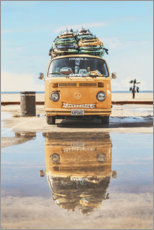 Póster Surfer bus on the beach - Art Couture