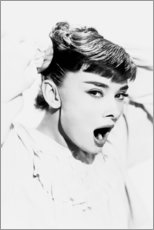 Leinwandbild  Audrey Hepburn gähnend - Celebrity Collection