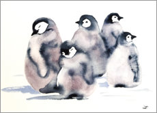 Tableau sur toile  Crèche pour pingouins - Zaira Dzhaubaeva