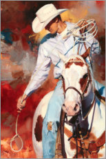 Poster Cowboy im Westernsattel