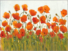 Juliste Rows of Poppies I
