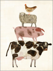 Tableau sur toile  Amis de la ferme II - Victoria Borges